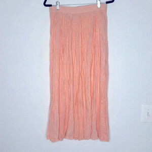 Sandy Starkman light coral Broomstick Crinkle Flowy Boho Modest medium skirt